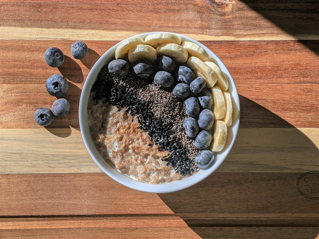 Colorful salad with grains and protein for lunch